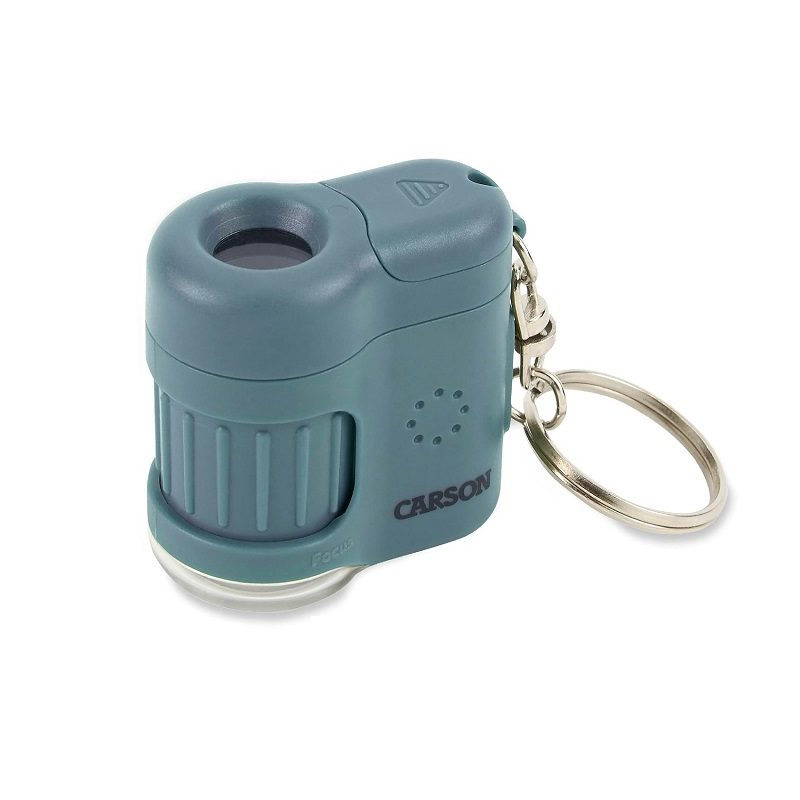 Carson MM-280B MicroMini Pocket Microscope, 20x Magnification, LED and UV Light, Blue
