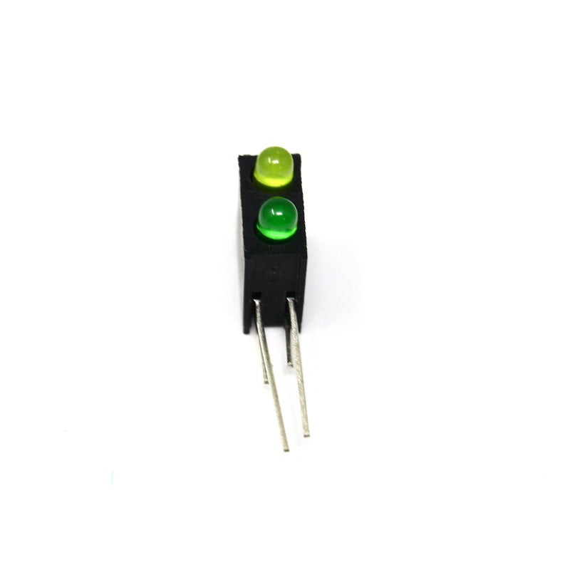 3MM Double Hole LED Light Holder with Light Yellow+Green (Pack of 10)