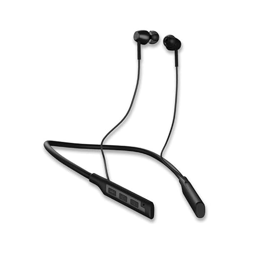 EVM EnWave Bluetooth Neckband with Mic - 30 Hours Playtime, BT 5.3 - Lightweight & Comfortable- 1 Year Warranty (EVM-NB-028-Black)