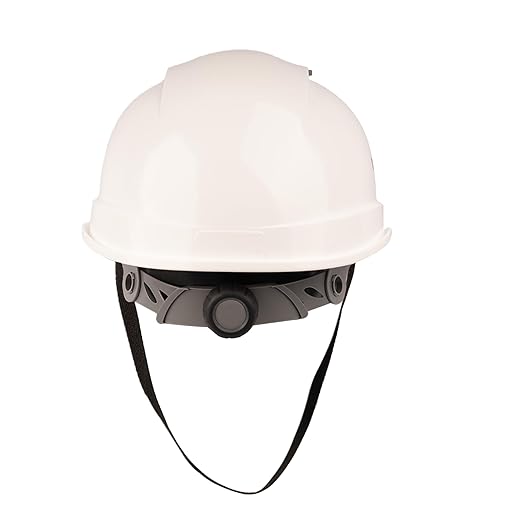 Mallcom Diamond XIII White Ventilated Sturdy UV Resistant HDPE Safety Helmet with Plastic Suspension and Ratchet Type Adjustment|Safety Helmet for Industrial & Construction (Pack of 1) (White)