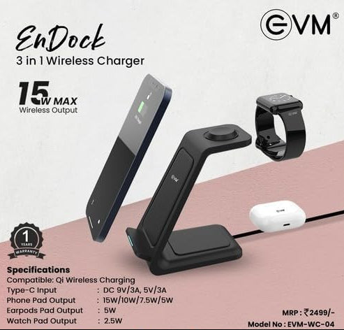 EVM EnDock 3 in 1 Wireless Charger