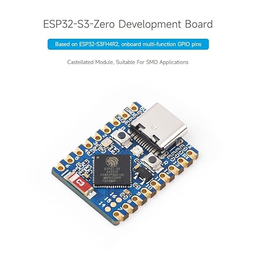 Waveshare ESP32-S3 Mini Development Board, Based on ESP32-S3FH4R2 Dual-Core Processor, 240MHz Running Frequency, 2.4GHz Wi-Fi & Bluetooth 5