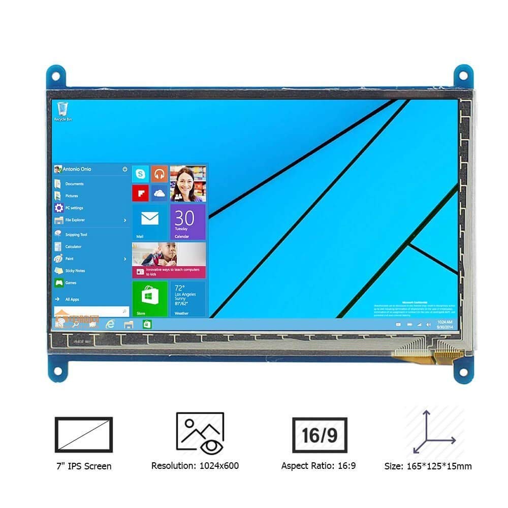 REES52 Raspberry Pi 7 Inch Capacitive Touch Screen LCD(C) HDMI Interface Display HDMI Display Monitor 7-inch 800x480 HD TFT LCD with Touch Screen for Raspberry Pi B+/2B / 3B/4B