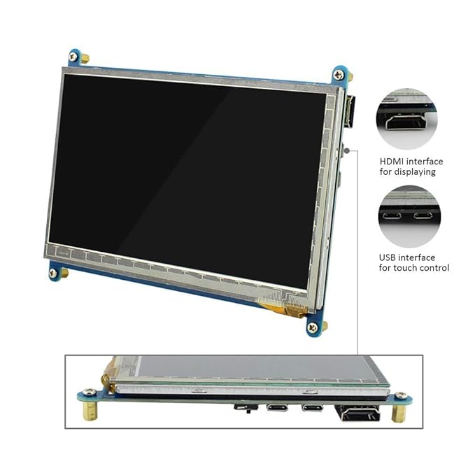 REES52 Raspberry Pi 7 Inch Capacitive Touch Screen LCD(C) HDMI Interface Display HDMI Display Monitor 7-inch 800x480 HD TFT LCD with Touch Screen for Raspberry Pi B+/2B / 3B/4B