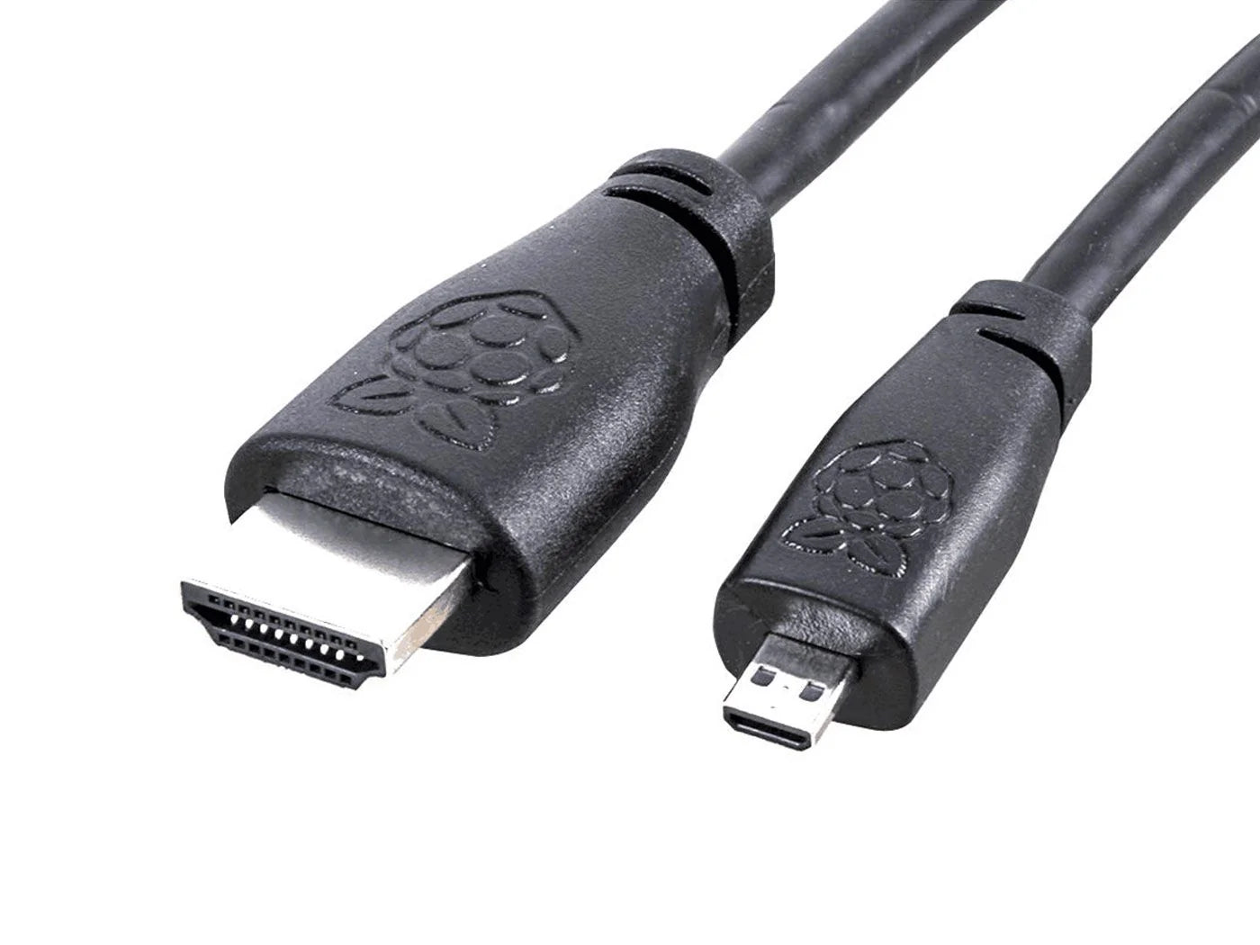 Official Micro-HDMI (Male) to Standard HDMI (Male) Black Cable-2m for Raspberry Pi