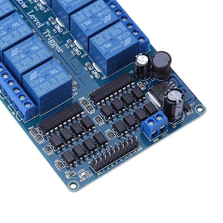 12V 16 Channel Relay Module with Light Coupling LM2576 Power Supply