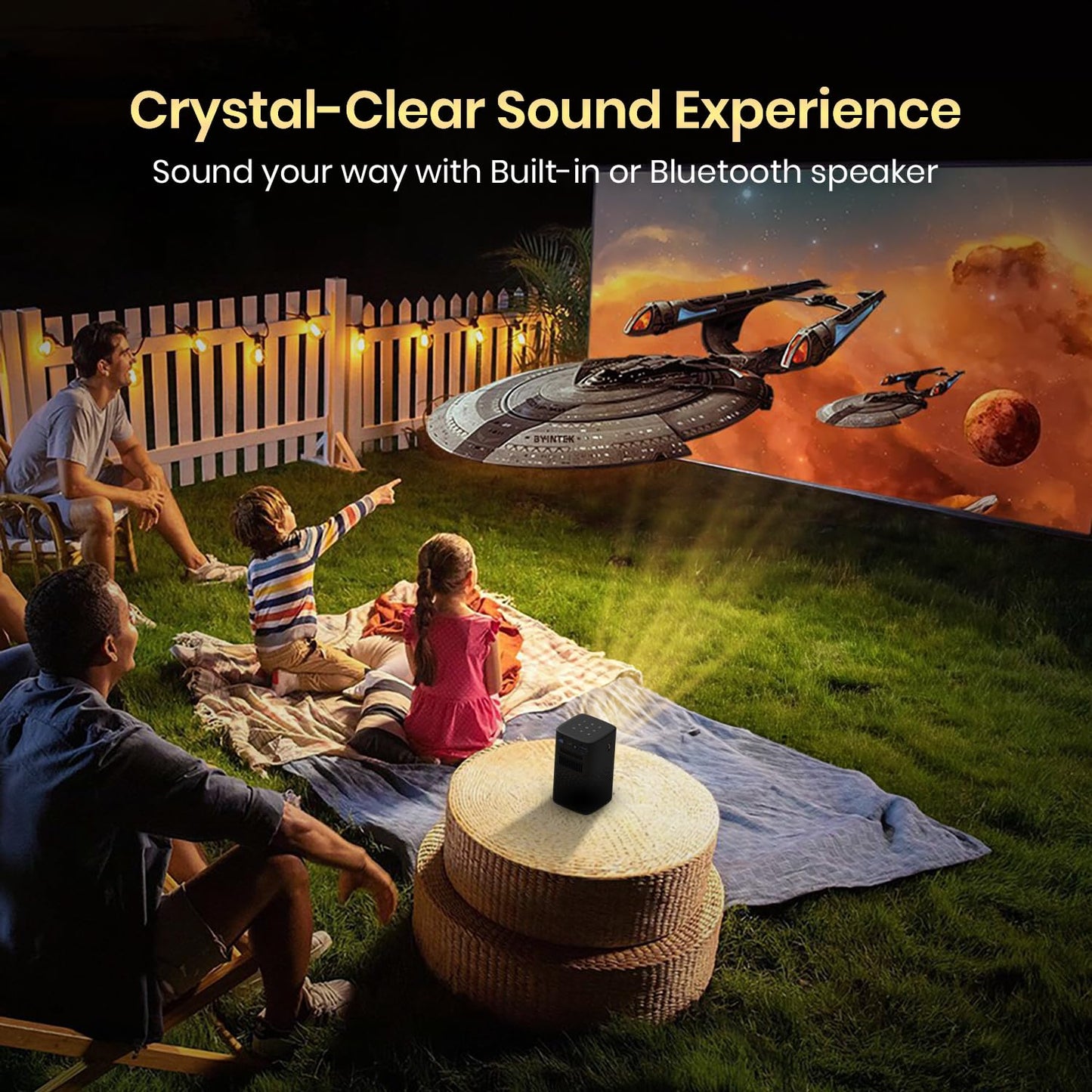 Portronics Pico 13 Rechargeable Smart Projector with Android Based OS, 4K Support, Streaming Apps (Netflix, Prime Video, Hotstar), 3500 Lumens, Keystone Correction, 10 W Speaker, Wi-fi, Bluetooth