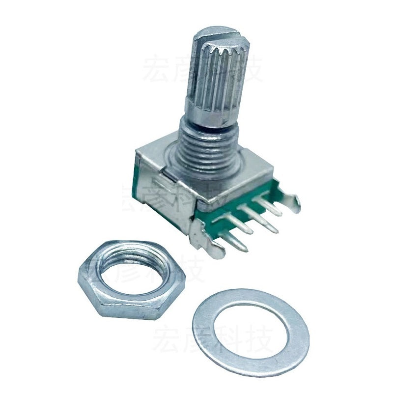 Hongyan EC11J 5DM15P1ZY15F7 Horizontal Encoder with Switch EC11 Incremental Pulse Rotary Switch 15mm