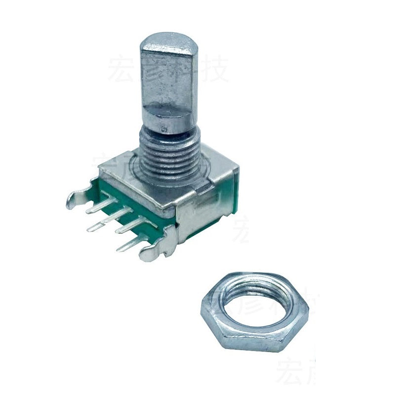 Hongyan EC11J 5DM15P1ZD15F7 Horizontal Encoder with Switch EC11 Incremental Pulse Rotary Switch15mm