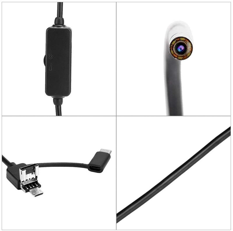 INSKAM USB and Android OTG Endoscope 3in1 Borescope 3.9mm Ultra thin Waterproof Inspection Snake Camera with LED Light