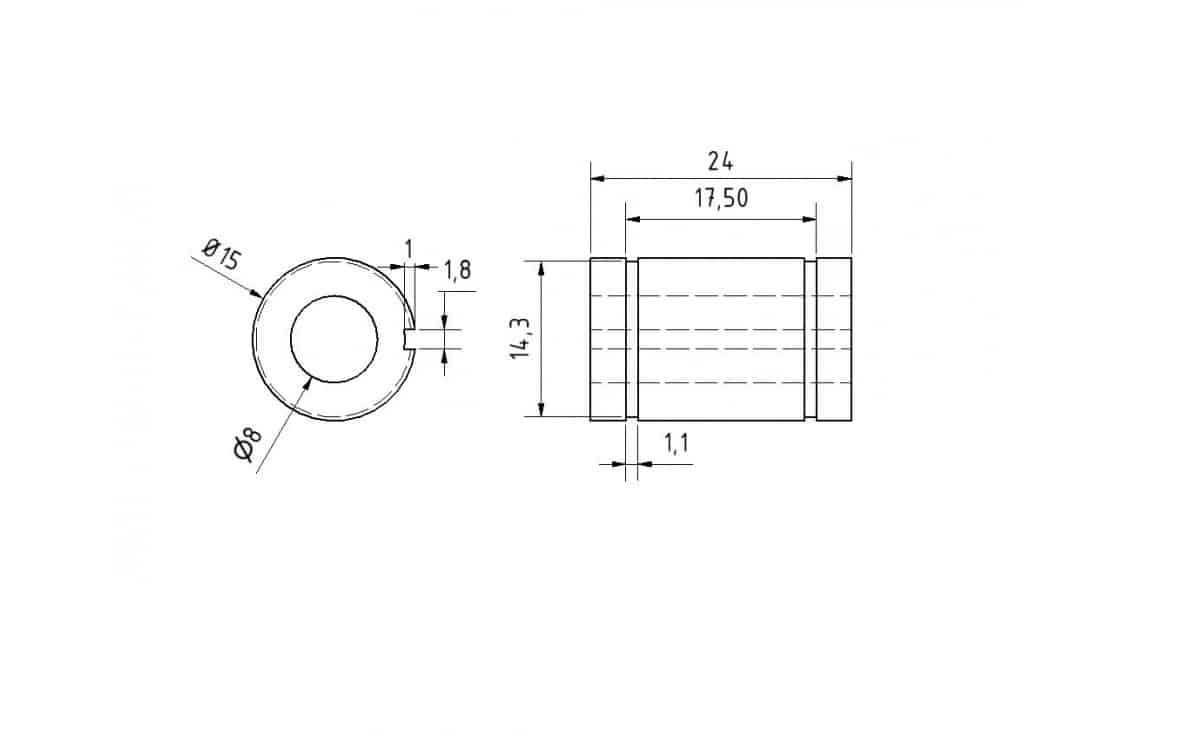 LM8UU 8 MM Linear Motion Bearing