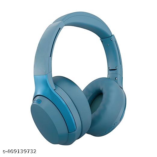 Wireless Over Ear Headphone with ANC, ENC, Gaming Mode, Dual Pairing, Rapid Charge, Upto 70* Hours Backup, Bluetooth v5.4, AUX, Comfortable Earcushion, Deep Bass (Blue