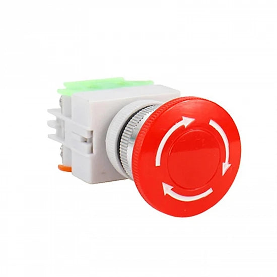 Red Mushroom Cap LAY37-, 11ZS 1NO 1NC DPST, Emergency Stop Push, Button Switch AC 690V 10A, Switch Equipment Lift, Elevator Latching Self Lock