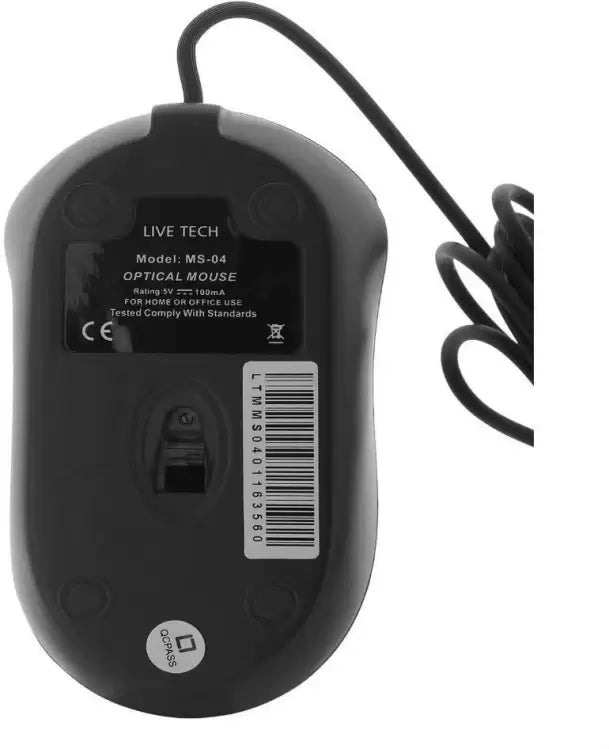 Live Tech MS-04 USB Wired Mouse (Black) Budget Mouse
