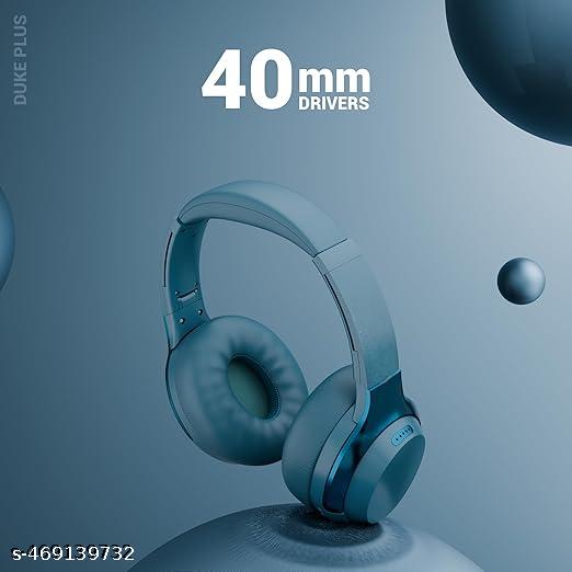 Wireless Over Ear Headphone with ANC, ENC, Gaming Mode, Dual Pairing, Rapid Charge, Upto 70* Hours Backup, Bluetooth v5.4, AUX, Comfortable Earcushion, Deep Bass (Blue