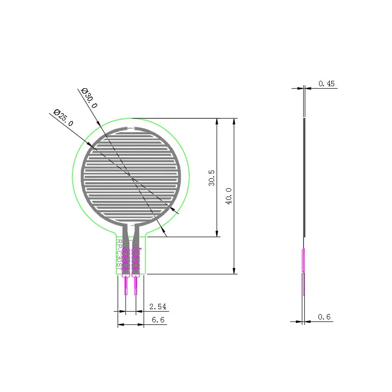 Force Sensitive Resistor RP-C30-ST (20g-20kg)