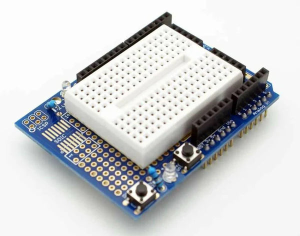 UNO Proto Shield prototype expansion board with SYB-170 mini breadboard