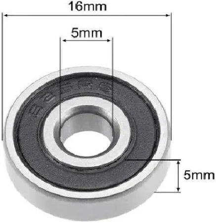 625RS Rubber Sealed Ball Bearing Miniature Bearing 5 x 16 x 5 mm