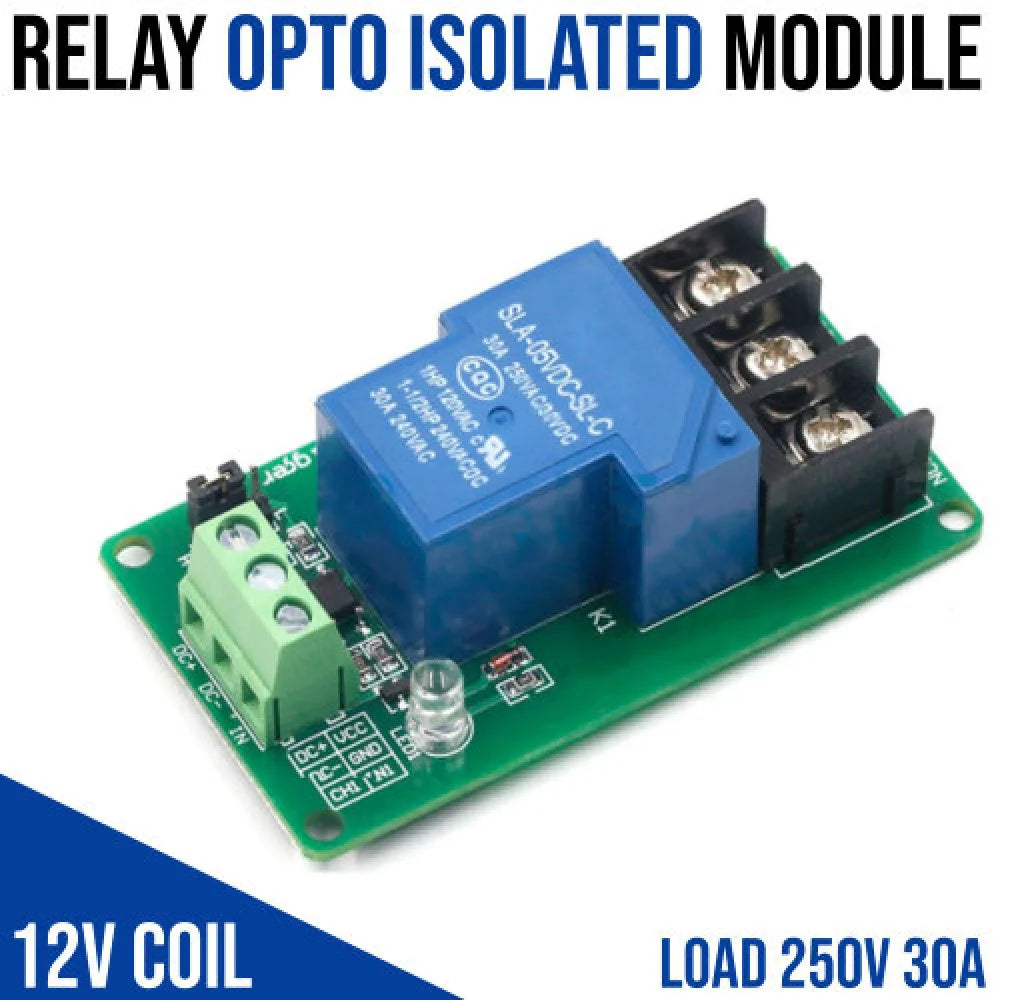 1 Channel Relay Module, 30A with Optocoupler, Isolation 12V Supports, High and Low Triger