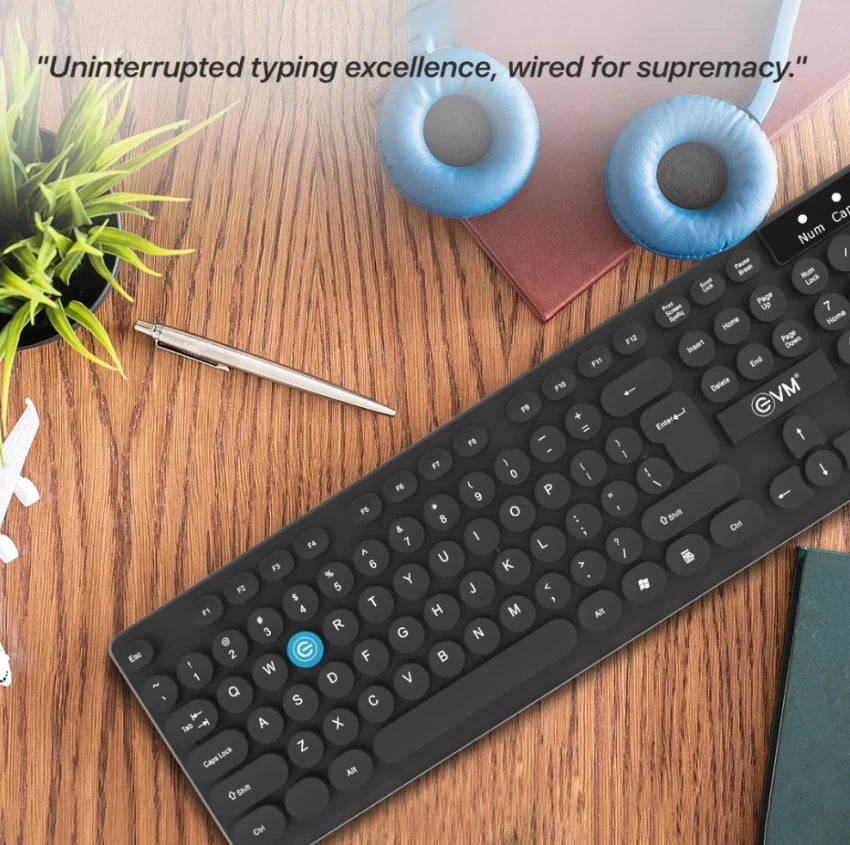 EVM WDK-315 Wired Keyboard Wired USB Desktop Keyboard and LIVE TECH Wired Optical Mouse Combo Set