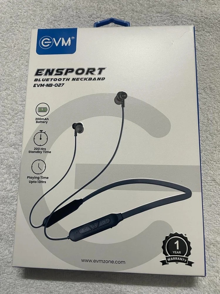 EVM Ensport EVM-NB-027 Bluetooth neckband with A2DP Audio Technology, CVC Noise Cancellation Technology (Black & Brown)