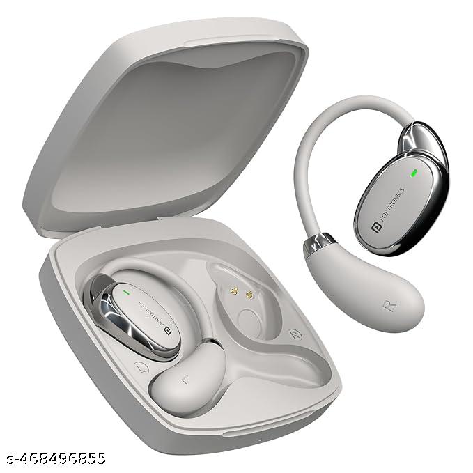 Over Ear Smart Earbuds with HD Mic, Secure & Flexible Earhook Bluetooth (Beige, In the Ear)