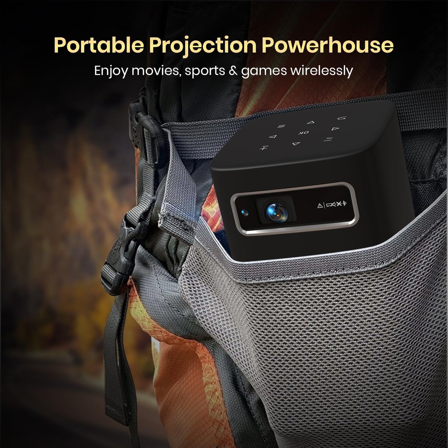 Portronics Pico 13 Rechargeable Smart Projector with Android Based OS, 4K Support, Streaming Apps (Netflix, Prime Video, Hotstar), 3500 Lumens, Keystone Correction, 10 W Speaker, Wi-fi, Bluetooth