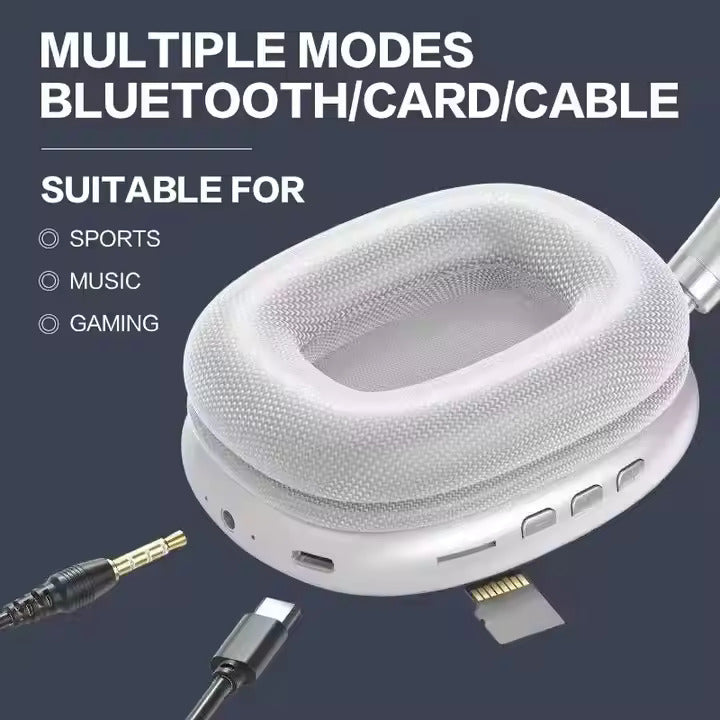High-Fidelity Sound Wireless P9 Headphones Bluetooth 5.1 Over-Ear Design | Premium dark pink Headphones | Comfortable Fit, Noise-Canceling, and Long Battery Life