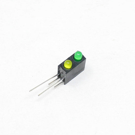3MM Double Hole Lamp Holder with (Green+Yellow) color Light (Pack of 10)