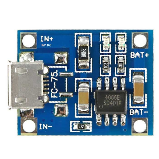 TP4056/TC4056 1A Li-Ion Lithium Battery Charging Module – Micro B USB