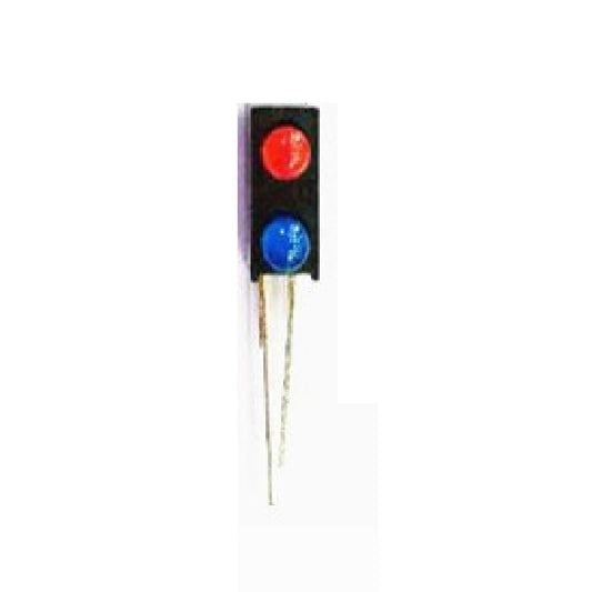 3MM Double Hole LED Light Holder with Light (Blue + Red Left + Right）(Pack of 10)
